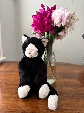 Jellycat Bashful Black & White Kitten - Medium